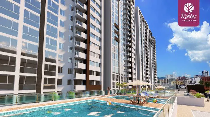 Robles de Bella Suiza, torres de apartamentos con piscina